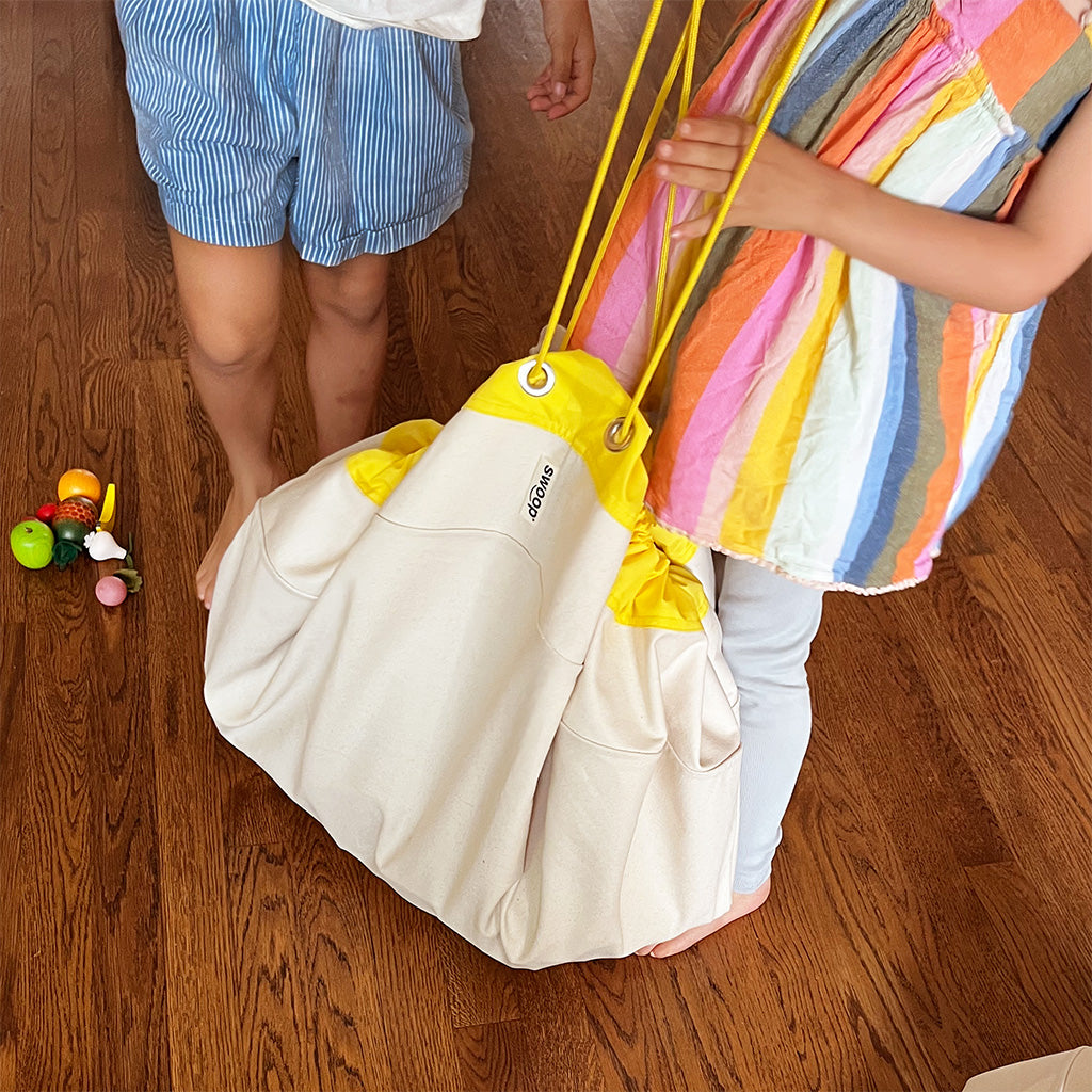 NEW! Classic Edition Large Toy Storage Bag - Yellow + Canvas