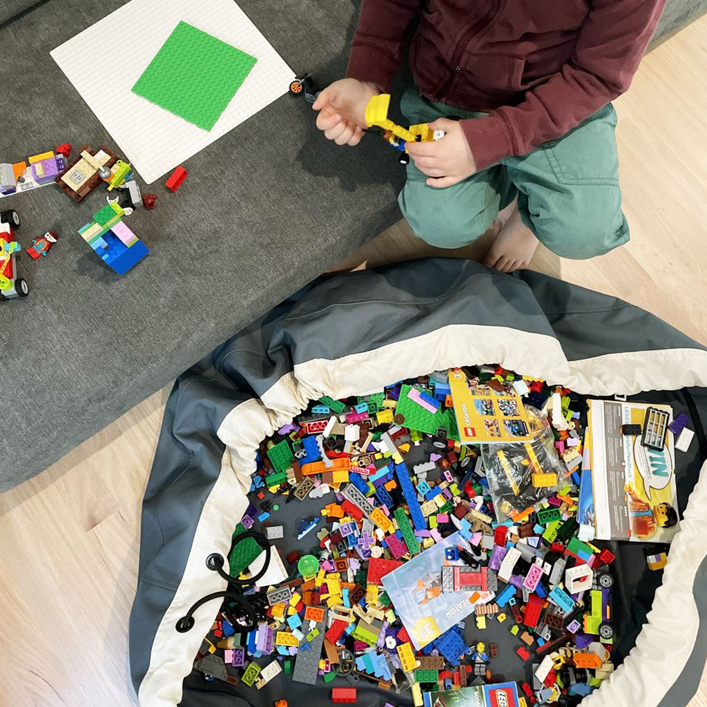 lego aufbewahrung sack GRAY Toy Storage Bag Organizer for LEGO