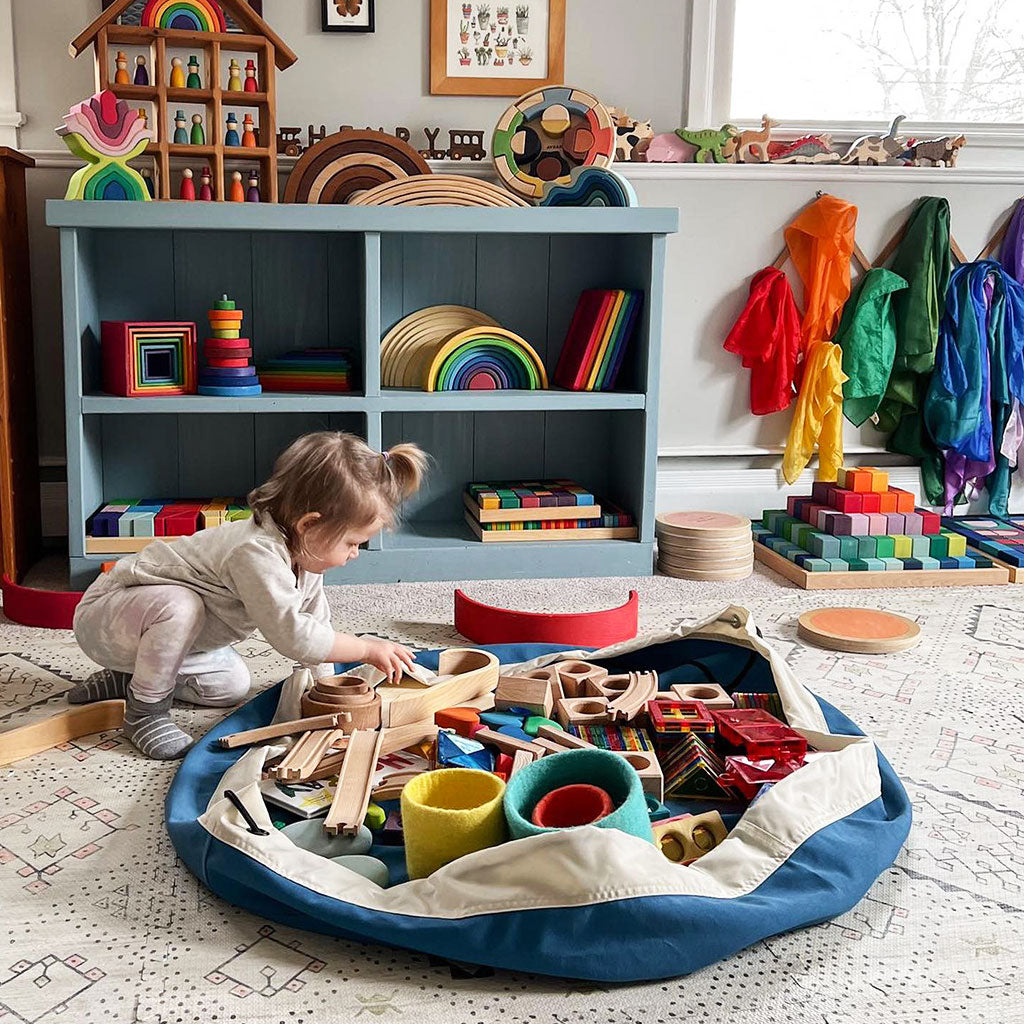 star dust blue toy storage bag for lego