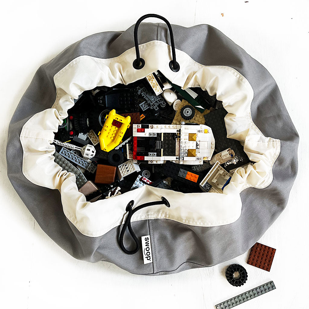 Medium Toy Storage Bag - Brooklyn Gray