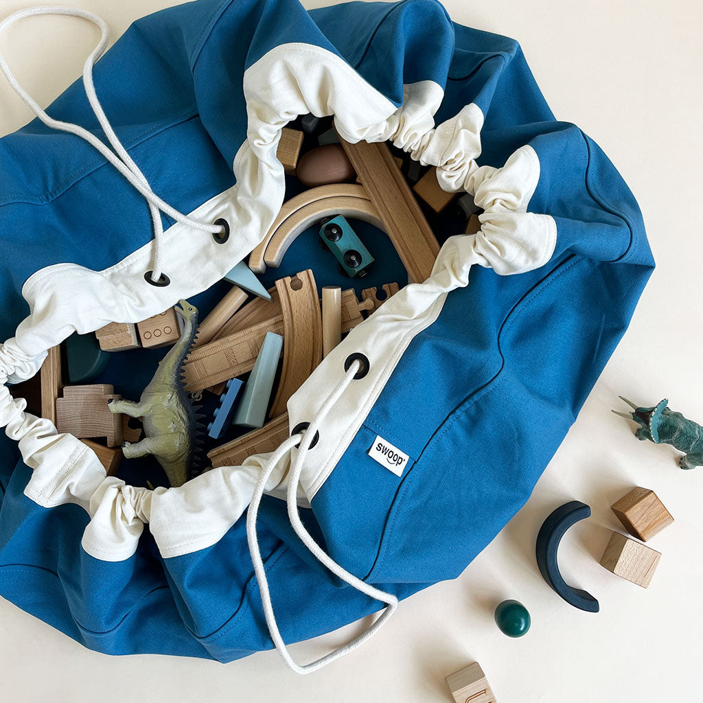 organic toy storage ideas for kids blue