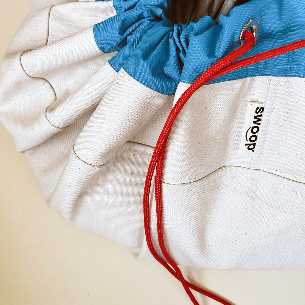 NEW! Classic Edition Large Toy Storage Bag - Blue + Canvas