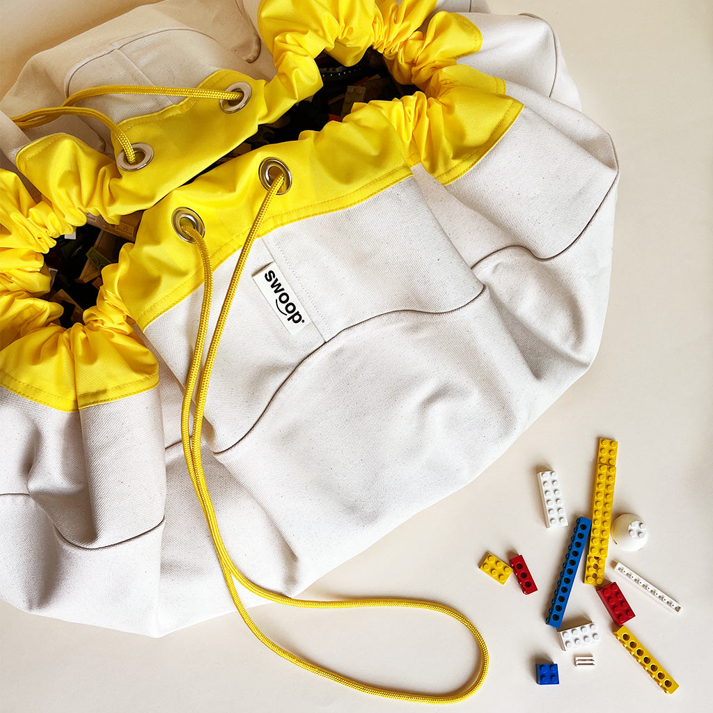 NEW! Classic Edition Large Toy Storage Bag - Yellow + Canvas