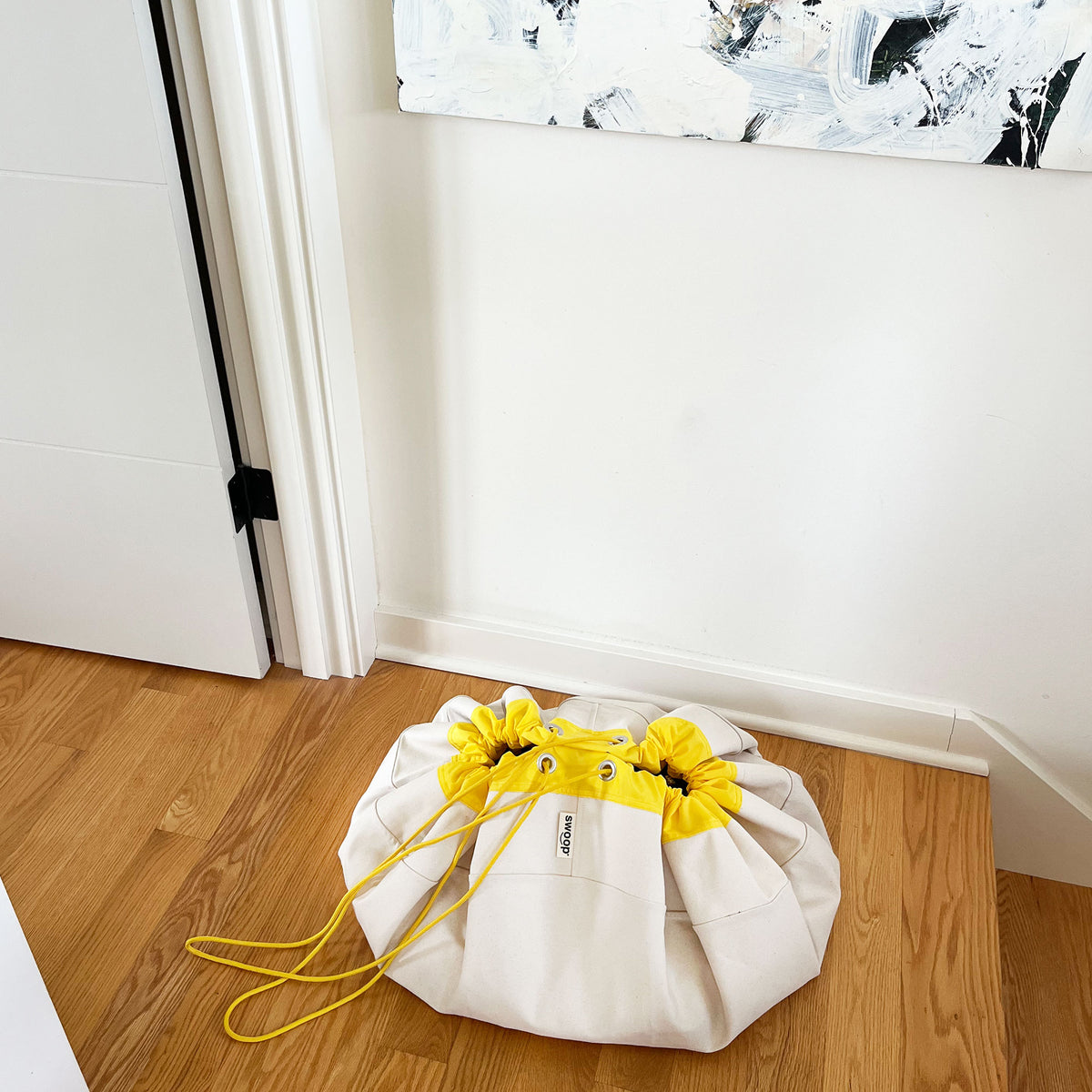 New! Large Toy Storage Bag Classic Edition - Yellow + Canvas