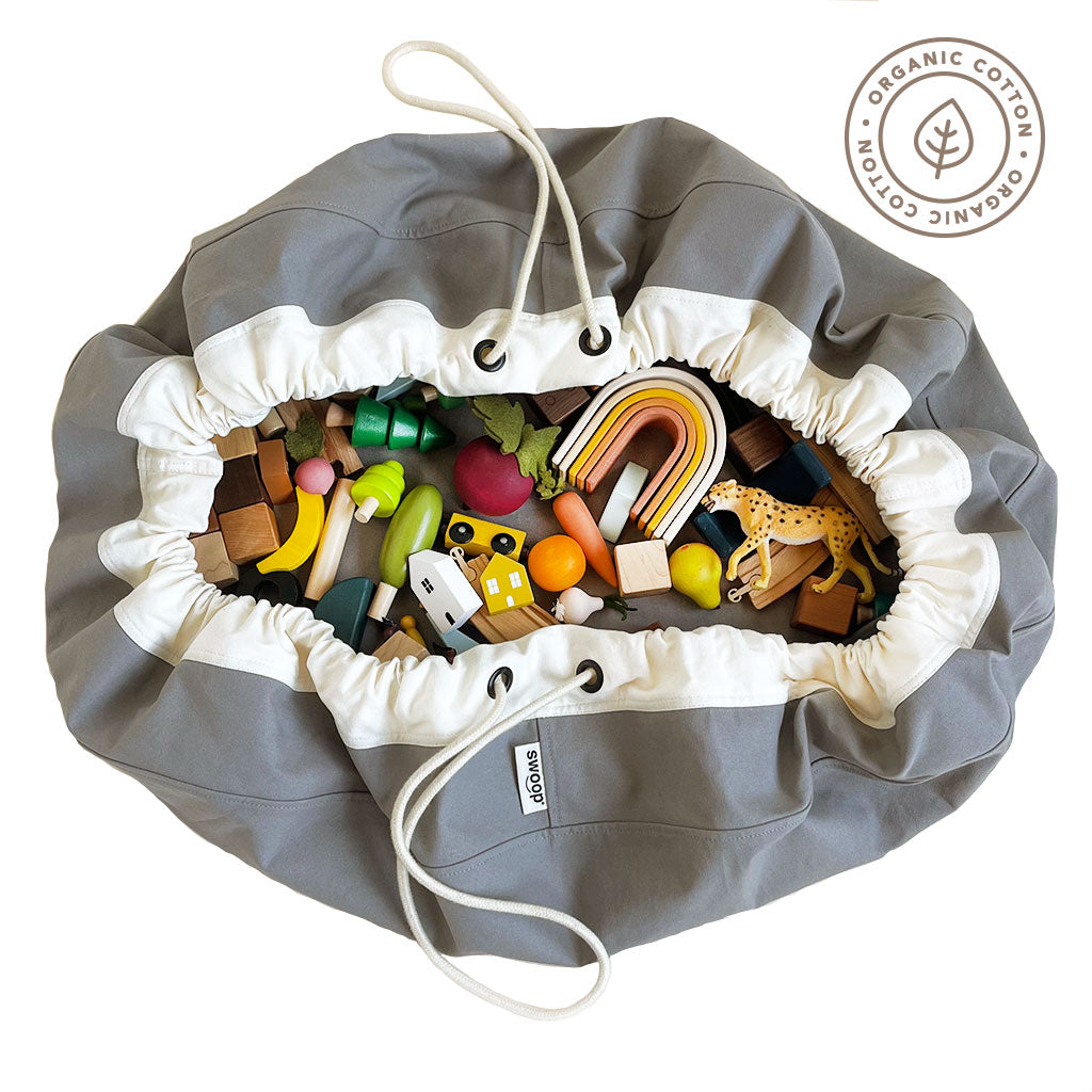 Large Toy Storage Bag - Silver Gray