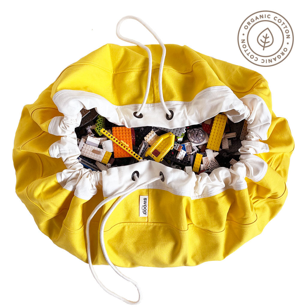 YELLOW Organic Toy Storage Bag Organizer for LEGO Swoop Bags