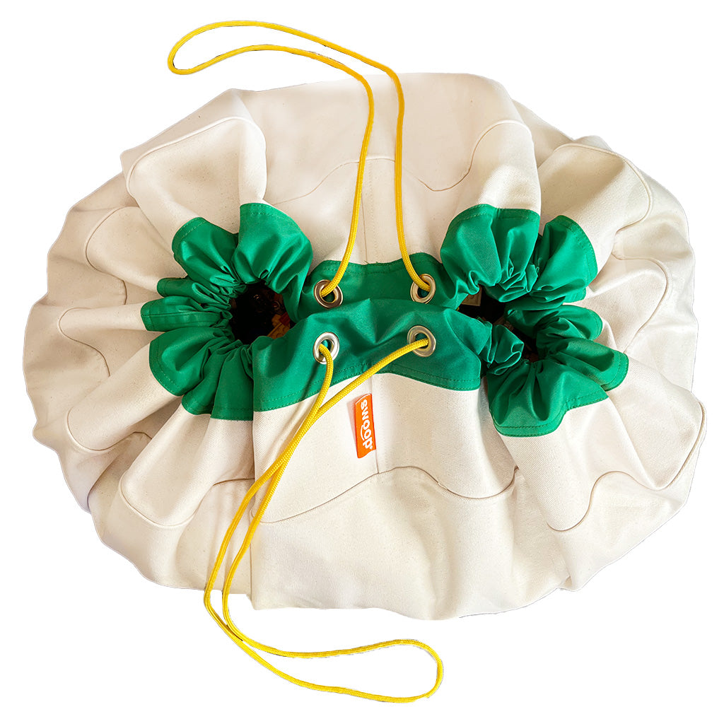New! Large Toy Storage Bag Classic Edition - Green + Canvas
