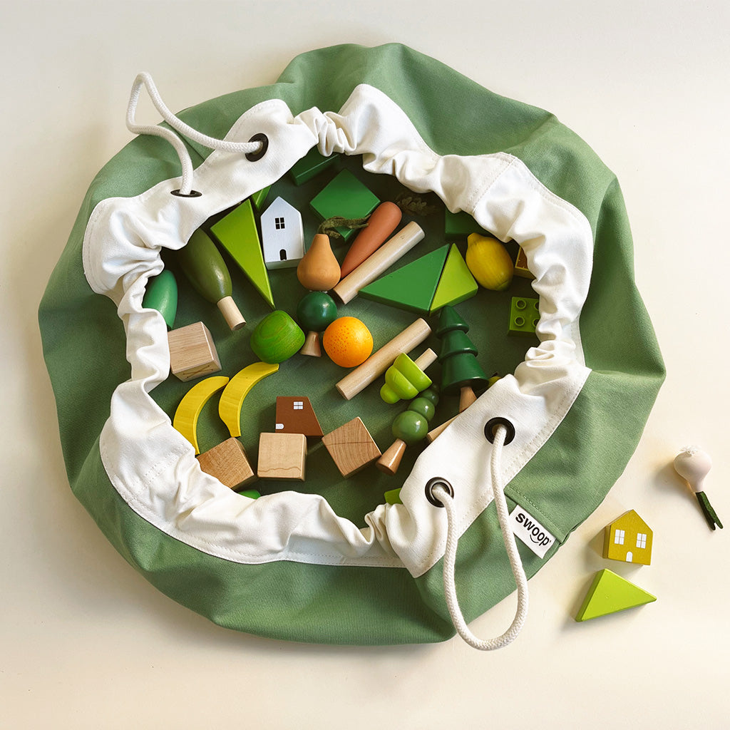 MEDIUM Toy Storage Bags - Sage Green