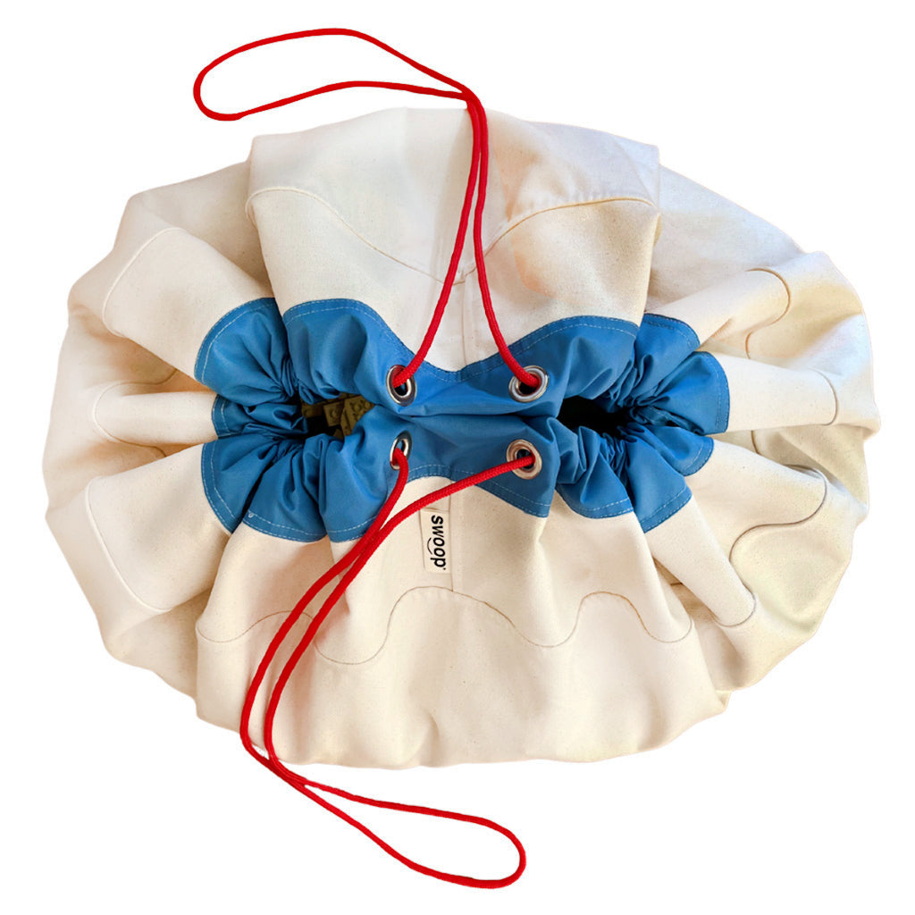 NEW! Classic Edition Large Toy Storage Bag - Blue + Canvas