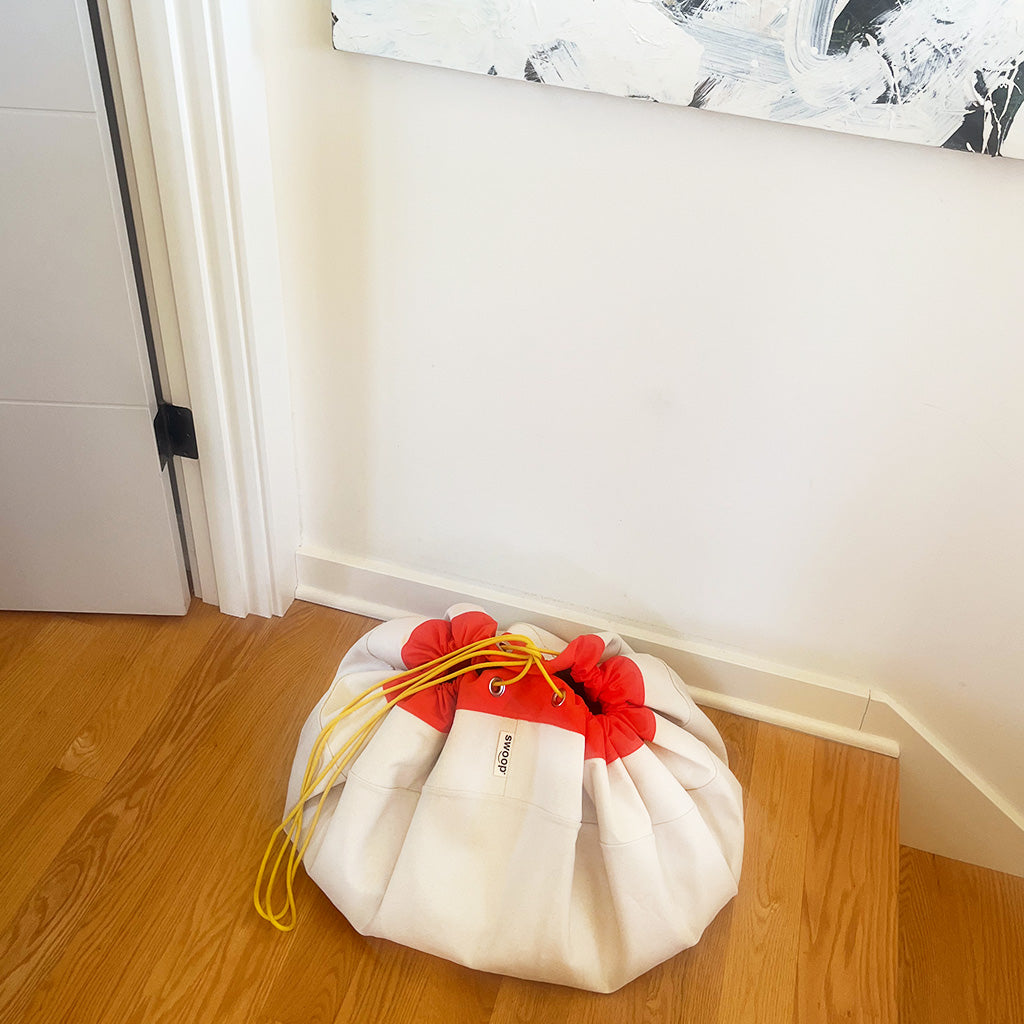 New! Large Toy Storage Bag Classic Edition - Poppy + Canvas