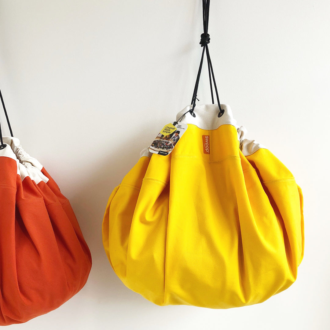yellow swoop bag hanging