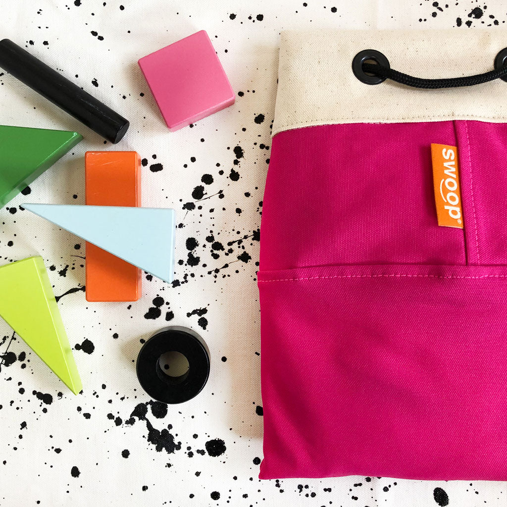 canvas pink toy storage bag swoop 