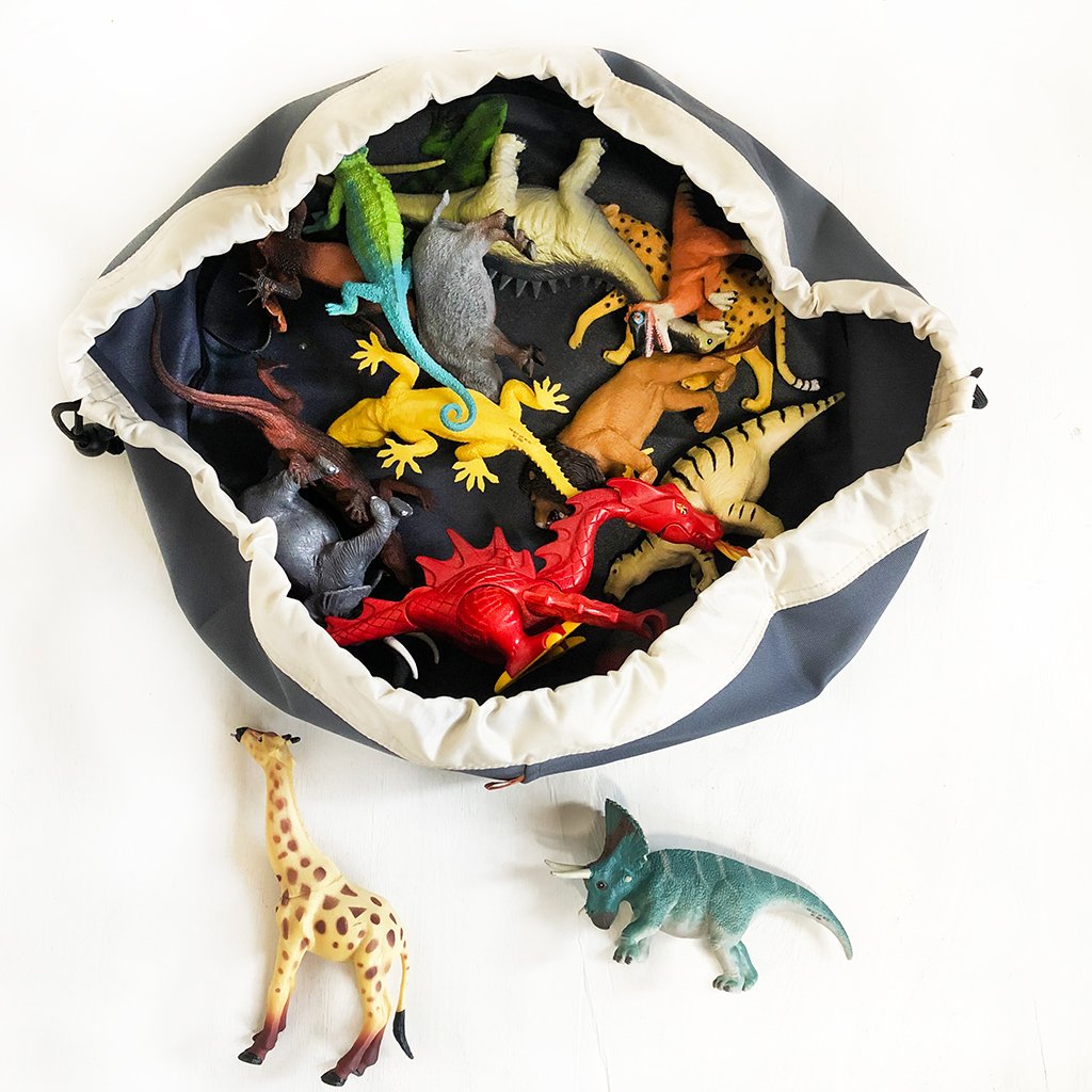 mini swoop toy bag gray with animals