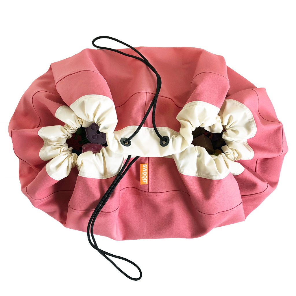 pink lego toy bag storage playmat