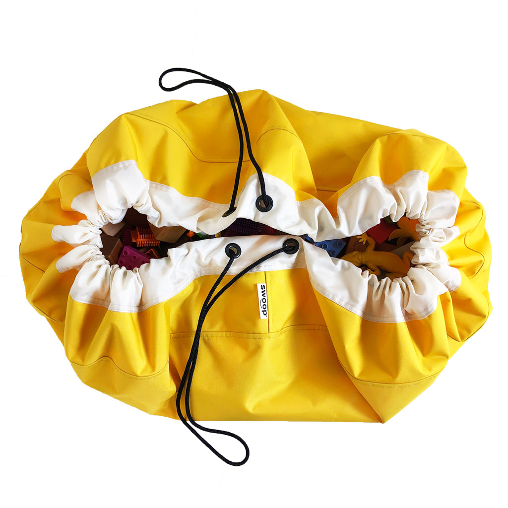 large yellow toy storage bag