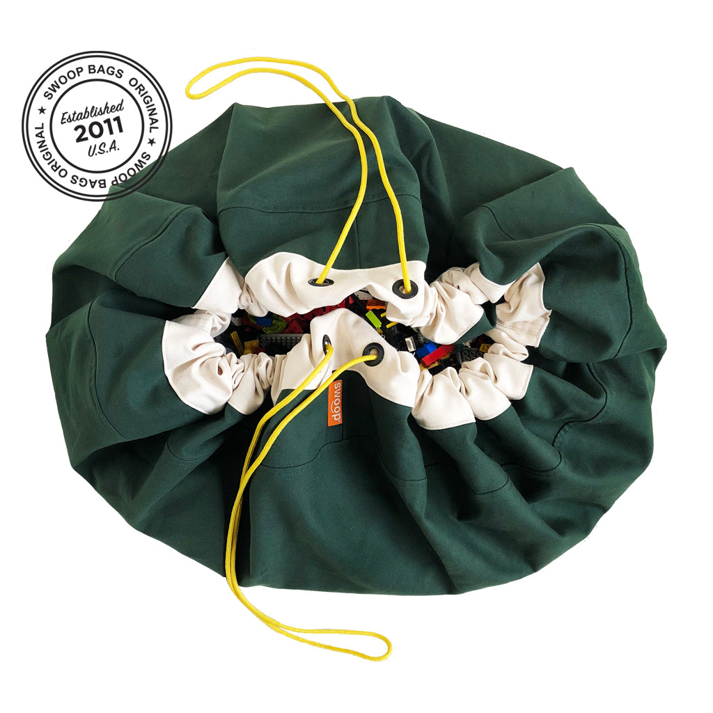 green toy storage bag