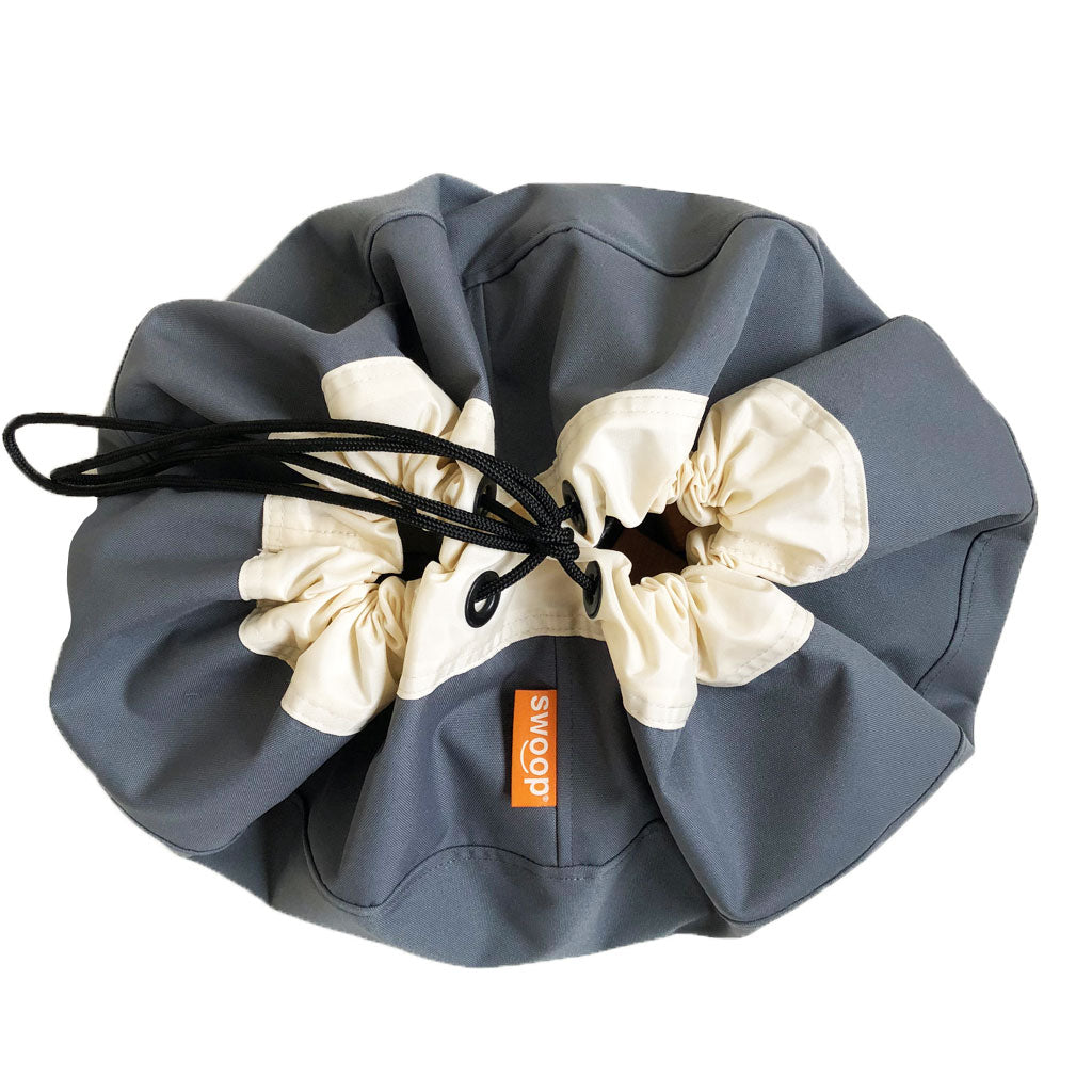 medium gray swoop toy storage bag 