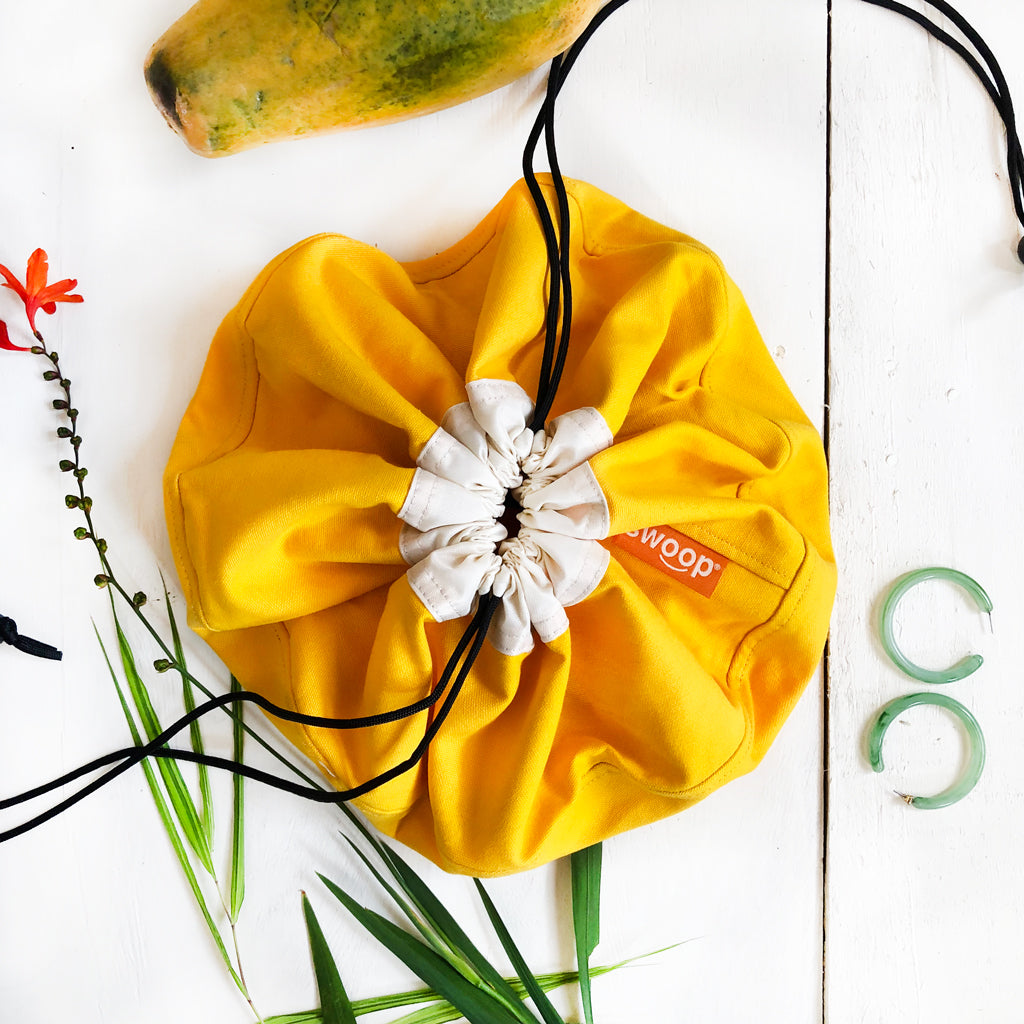 mini swoop yellow bag canvas
